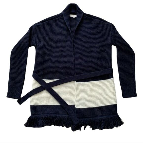 NEW Ann Taylor LOFT Blue Kimono Tie Cardigan sz S - Picture 1 of 5